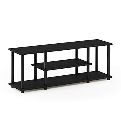 Furinno Turn-N-Tube No Tools 3D 3-Tier Entertainment TV Stand up to 50 inch TV, Round Tubes, Walnut - color: Walnut, size: 50 inch