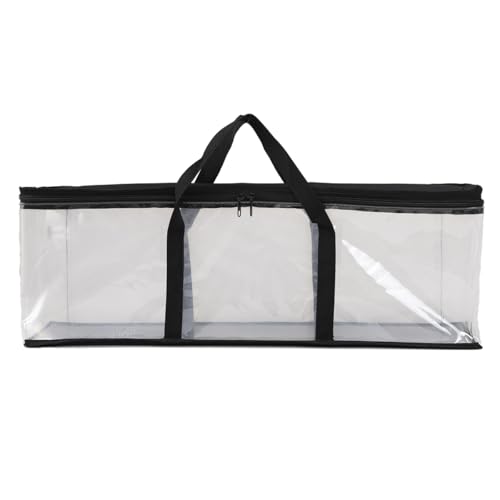 Set of 2 DVD Storage Bags,Transparent PVC Media Storage,Media Organizer Bag for DVDs, CDs, Video Games, VHS Box, Video Game Disks,With Reinforced Carrying handles (2, Large) - size: Large
