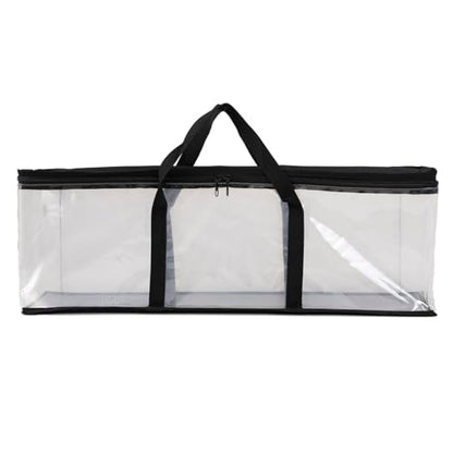 Set of 2 DVD Storage Bags,Transparent PVC Media Storage,Media Organizer Bag for DVDs, CDs, Video Games, VHS Box, Video Game Disks,With Reinforced Carrying handles (2, Large) - size: Large