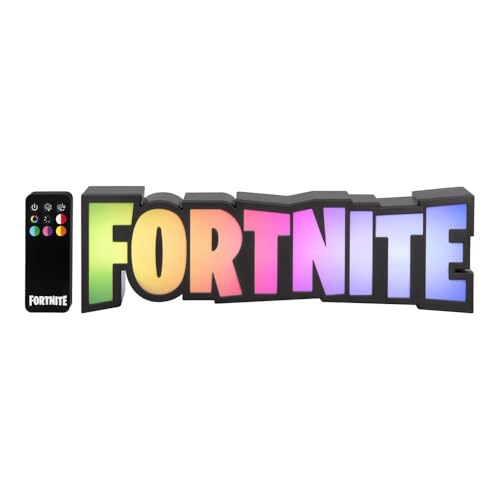 Paladone Fortnite RGB Colour-Changing Logo Light – Officially Licensed Gaming Lamp with Remote Control, Wall or Desk Display, USB Powered Décor for Gamers