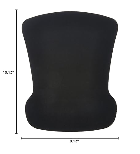 Amazon Basics Ergonomic Mouse Pad with Wrist Support for Pain Relief, Gel-Filled Cushion, Non-Slip Rubber Grip Base, 10.1 x 8.1 Inches, Black