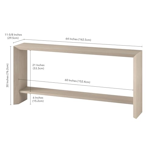 Henn&Hart 64" Modern Farmhouse Console Table, Sofa Table, Beech White - color: Beech White