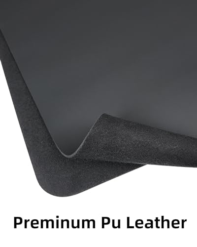 Leather Desk Pad Protector,Mouse Pad,Office Desk Mat, Non-Slip PU Leather Desk Blotter,Large Desk mat,Waterproof Keyboard mat for Office/Home/Decor (Black,48" x 24") - color: Black, size: 48" x 23"