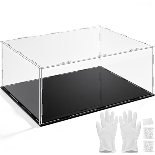 Yungyan 1 Pack Clear Self-Assembly Acrylic Display Case Transparent Dust Proof Protection Showcase for Figurine Collectibles Basketball Soccer Football Helmet (16 x 8 x 8 Inch) - size: 16 x 8 x 8 Inch