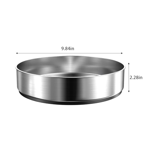 VAEHOLD Pantry Cabinet Lazy Susan Stainless Steel Black Spice Rack Turntable - Decorative Trays Storage Containers Organizer for Kitchen Cabinet, Snacks, Bathroom (10 inches) - color: Silver, size: 9 4/5''