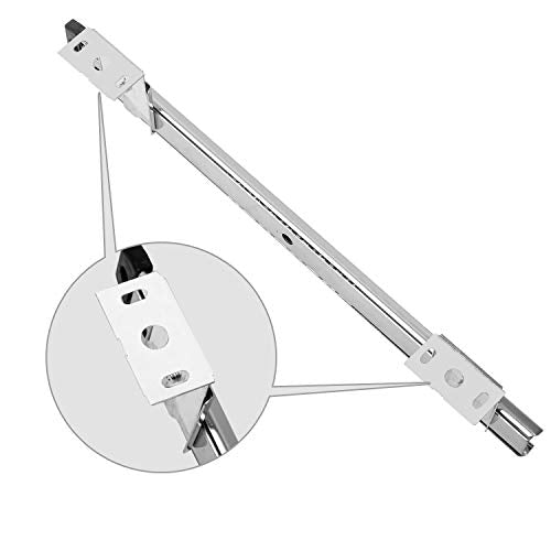 KINJOEK 2 PCS 14 Inch Under Desk Keyboard Tray Rails Slides, Adjustable Height Heavy Duty Ball Bearing Keyboard Mount Track, Silver - color: Silver
