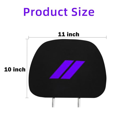 2PCS Car Headrest Covers Soft Black Fabric Car Seat Head Rest Cover Protector Compatible with Dodge Challenger Charger Durango RAM (Purple) - color: purple