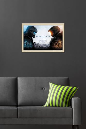 Halo 5 - Key Art Wall Poster, 22.4L" x 14.7W", Blonde Framed Version - color: Blonde Framed Version, size: 22.4"L x 14.7"W