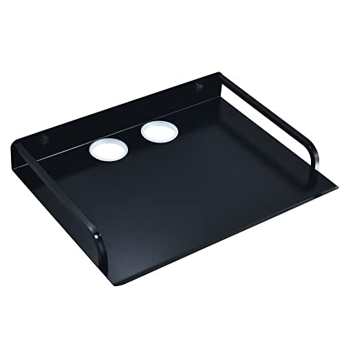 HNVNER Floating Shelf for TV Components, Wall Mounted Projector Shelf Metal Entertainment Center Shelves for Router, Modem, Cable Boxe, Game Console, DVD Player, HiFi Receiver (1PCS, 12" x 10") - color: 1 Layer-large-1pcs
