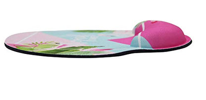 Mouse Pads with Gel Wrist Rest Support,Ergonomic Non Slip Base Memory Foam Wrist Rest Pad Mousepad for Home,Office,Gaming,Computer,Laptop Easy Typing Pain Relief, Flamingo