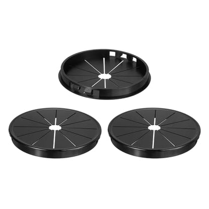 uxcell 3Pcs Desk Grommet Black, Snap Bushing Grommet with Shutter for Holes with 3.94"(100mm) Mounting, Round Nylon Snap in Cable Desk Grommet for Cables and Cords Management - size: 100mm