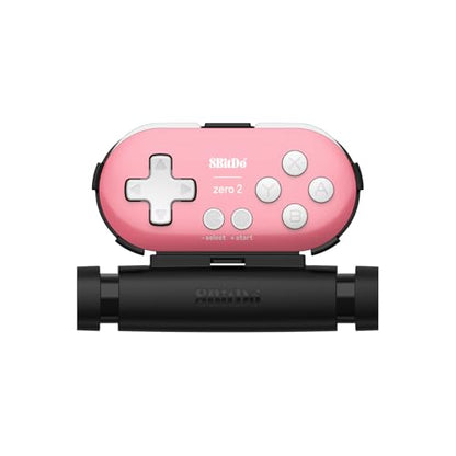 8Bitdo Zero 2 Bluetooth Gamepad Keychain Sized Mini Controller with Mobile Clip for Switch, Windows, Android (Pink Edition) - color: Pink