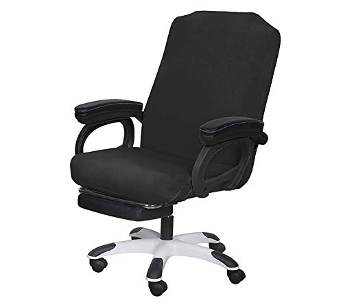 SARAFLORA Office Chair Cover- Large, Black- Removable Computer Cover for with Zipper Universal Rotating Desk High Back Seat Washable Protector Pets - color: Black, size: Large | 1PCS