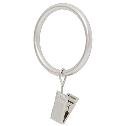Ivilon Drapery Curtain Clip Rings - Clips Ring for Curtain Panels 1.7", Set of 14 - Satin Nickel - color: Satin Nickel, size: Set of 14 (1.7")