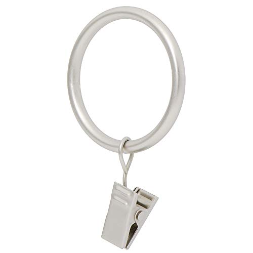 Ivilon Drapery Curtain Clip Rings - Clips Ring for Curtain Panels 1.7", Set of 14 - Satin Nickel - color: Satin Nickel, size: Set of 14 (1.7")