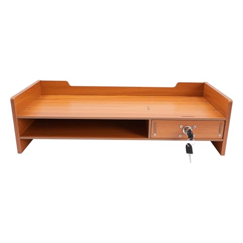 Computer Monitor Stand, Computer Rack with Drawers, Two top Platforms Desk Organizer Monitor Stand with Extra Large Storage Desktop Computer Stand for PC, Laptop, Printer, Screen, TV (01) - size: 01