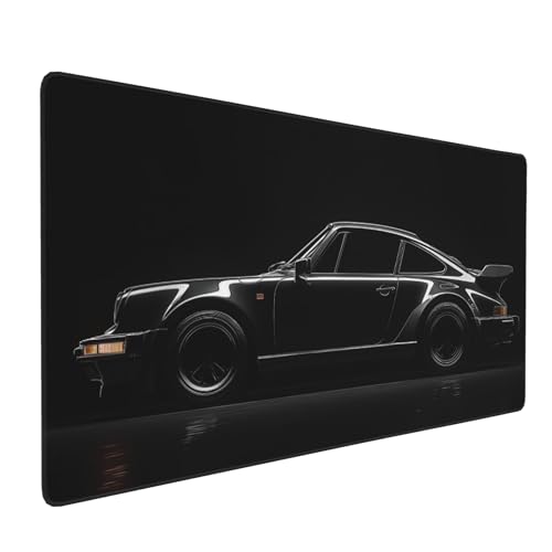 Extra Large Gaming Mouse Pad, XXL Black Sports Car Design, Non-Slip Rubber Base, 35.4 x 15.7 Inches, Rectangular Desk Mat Perfect for Gamers & PC Enthusiasts - color: black sports car