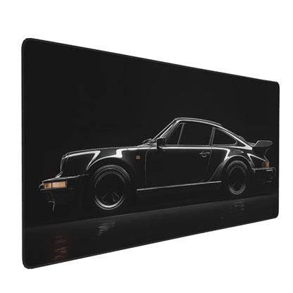Extra Large Gaming Mouse Pad, XXL Black Sports Car Design, Non-Slip Rubber Base, 35.4 x 15.7 Inches, Rectangular Desk Mat Perfect for Gamers & PC Enthusiasts - color: black sports car
