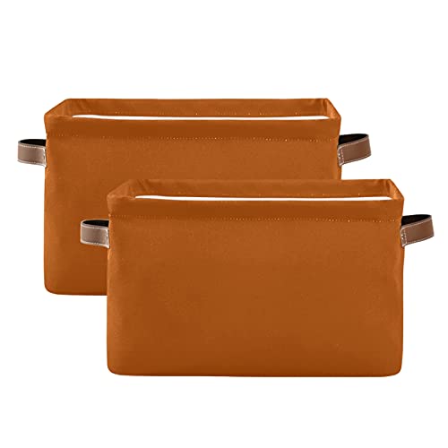 Storage Basket Plain Rust Orange Solid Color Storage Bin Cube with Handles Foldable Storage Baskets for Shelves Living Room Home Decor 1PC - color: J, size: 1PCS