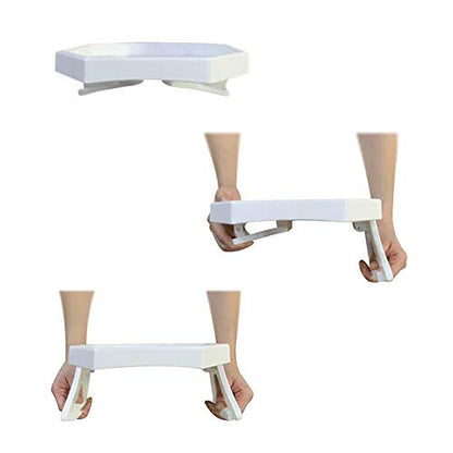 NHD Sofa Armrest Clip Table – No-Slip Couch Tray for Drinks, Snacks, Remote – Adjustable Armchair Table for Living Room, Bedroom, Dorm – Fits Most Armrests (White) - color: White