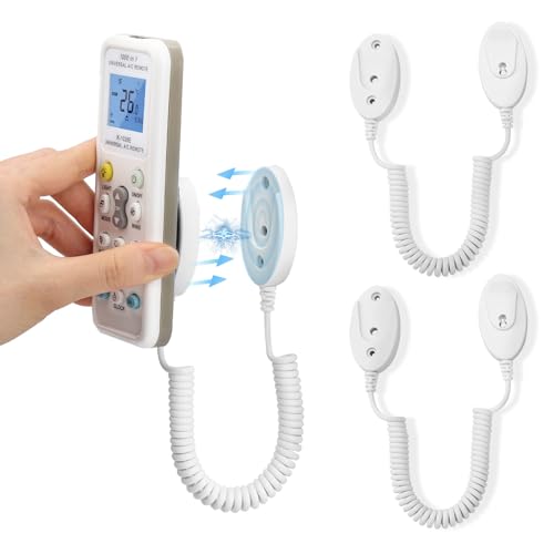 2-Pack Magnetic Remote Control Holders with Spring Ropes - Safely Secure Remotes & Small Items, Wall-Mount with Adhesive, Anti-Loss, Rapid Adsorption, Extendable Spring (White 43 inch, 2 Pack) - color: White 43 inch, 2 pack