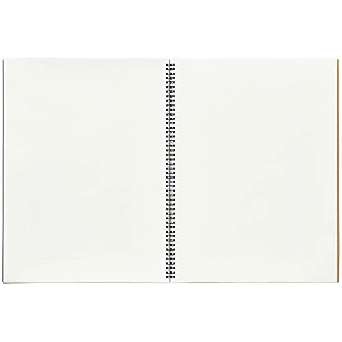 Maruman Mnemosyne Grid Notebook- Horizontal A3 Layout, 12.68" x 16.54", 70 Sheets / 140 Pages, 5mm Graph Paper Journal, Perforated Pages & Wire-Bound to Lay Flat, Black, Made in Japan - size: Grid, A3 (11.69" x 16.54")