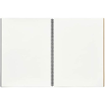Maruman Mnemosyne Grid Notebook- Horizontal A3 Layout, 12.68" x 16.54", 70 Sheets / 140 Pages, 5mm Graph Paper Journal, Perforated Pages & Wire-Bound to Lay Flat, Black, Made in Japan - size: Grid, A3 (11.69" x 16.54")