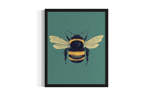 Bee Wall Art Print Poster, Insect Posters Prints Enntomological Painting Artwork 221 (Bee, 18 x 24 inches, Unframed) - color: Bee, size: 24"L x 18"W