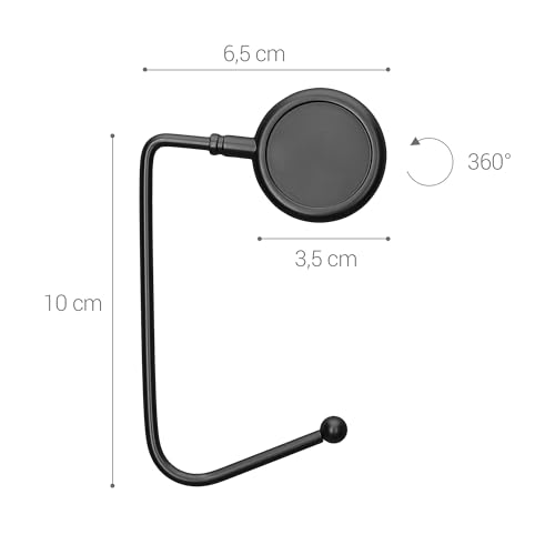 kwmobile Purse Hook for Table - Set of 2 Purse Holder - Handbag Hanger - Portable Bag Holder - Bag Hooks for Desk - Table Hook Gold/Black Matte - color: gold / black matte