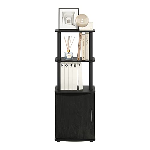 Furinno Turn-N-Tube Tall TV Entertainment Side Table Display Rack with Storage Cabinet, 2-Tier, Blackwood/Black - color: Blackwood/Black, size: 2-Tier Cabinet