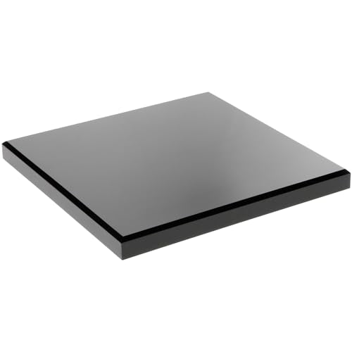 Plymor Black Acrylic Square Beveled Display Base, 8" W x 8" D x 0.75" H - size: 8" x 8" x 0.75"