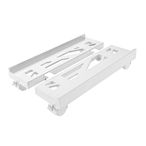 Adjustable Mobile CPU Stand, Ventilated Computer Tower Stand with 4 Caster Wheels Fits Most PC Tower, Under Desk CPU Holder PC Floor Cart Computer Riser for Students and Gamers (White) - color: White