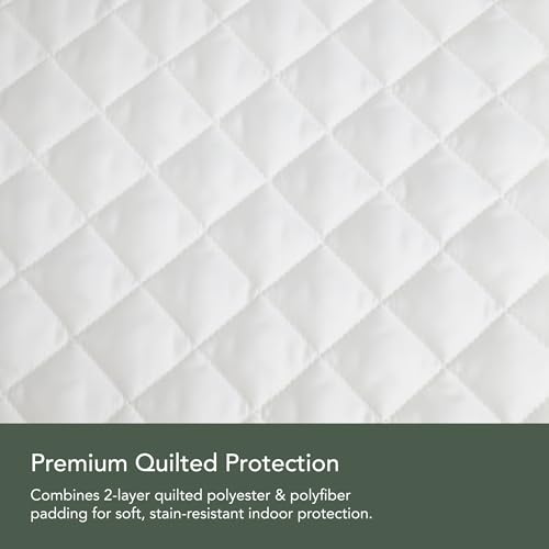 Covermates Quilted Monitor Cover for Computer Screens – Padded Dust Cover for Desktop Monitor, Washable Diamond Polyester Screen Protector with Elastic Hem, 17W x 2.5D x 13H, Cream