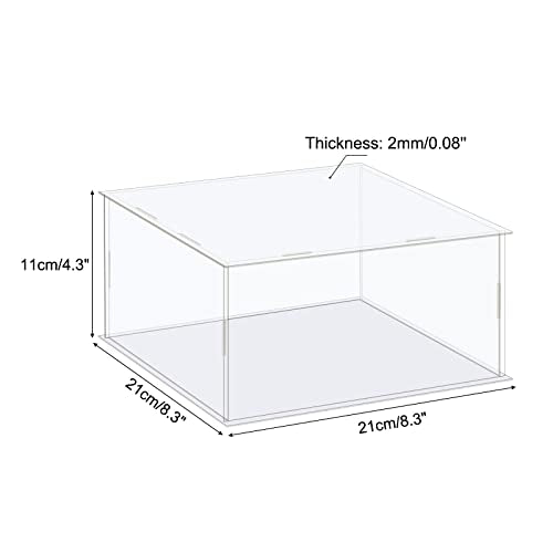 MECCANIXITY Acrylic Display Case Box Clear Dustproof Protection Showcase 8.3x8.3x4.3 Inch for Collectibles Display - size: 8.3x8.3x4.3 Inch