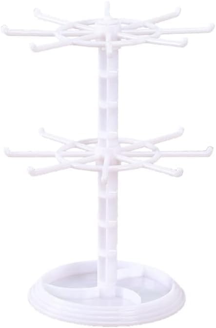 2 Tier Rotating Jewelry Display Stand, Necklace Holder, Jewelry Tree Stand, DIY Organizer for Bracelets, Necklaces, Earrings, Rings, Watches (white) - color: white