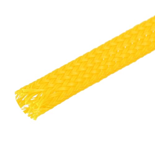 uxcell Expandable Sleeving, 1/4-inch 100ft Cable Sleeve, Yellow - color: Yellow, size: 1/4" x 100 Ft