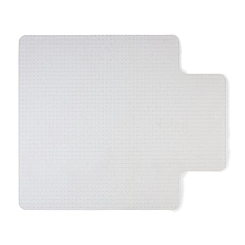 Staples Office Chair Mat, Clear Floor Mats with Lip, Flat-Pile Carpets, Extended Under-Desk Coverage, 53 x 45 Inch, Smooth Glide - size: 45" x 53", style: Flat-Pile