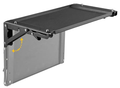 Wall-Mounted Folding Metal Workbench with Magnetic Tool Tray, Heavy-Duty Fold-Down Work Table for Garage, Workshop, Toolbox & Storage Systems, Space-Saving Steel Work Surface