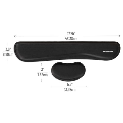 Mind Reader Ergonomic Keyboard and Mouse Wrist Rest Set, Gaming Accessory, Memory Foam, 16.75" L x 3" W x 0.75" H, 2 pcs, Black - size: Single Black