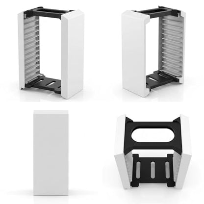 Game Holder for PS3 for PS4 for PS5 Game Tower for Xbox, Up to 12 Discs | ABS Material, Easy to Assemble, Stable Structure