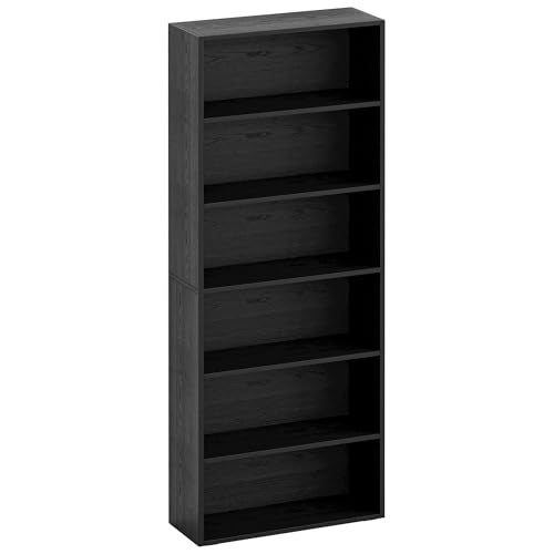 IRONCK Bookshelves and Bookcases Floor Standing 6 Tiers Display Storage Shelves 70 in Tall Bookcase Home Decor Furniture for Home Office, Living Room, Bed Room - color: Vintage Black