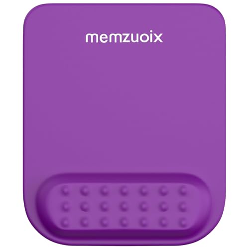 memzuoix Purple Ergonomic Mouse Pad with Wrist Rest Support,Premium Memory Foam Cushioning for Pain Relief, Non-Slip PU Base - Perfect for Laptop, Computer, and Home Office - color: Purple, size: Medium