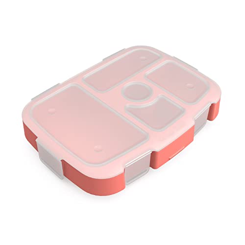 Bentgo® Kids Tray with Transparent Cover - Reusable, BPA-Free, 5-Compartment Meal Prep Container with Built-In Portion Control for Healthy, At-Home Meals & On-the-Go Lunches (Coral) - color: Coral
