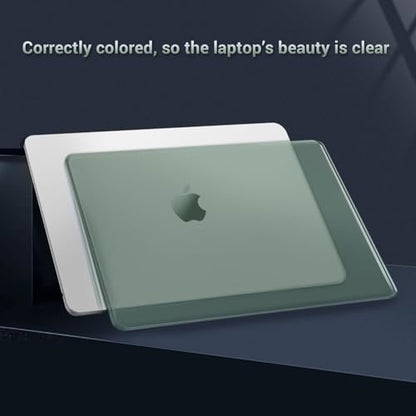 MOSISO Ultra-Thin & Seamlessly Closes Cover Compatible with MacBook Air 13 inch Case M5 M4 M3 M2 2026-2022 A3449 A3240 A3113 A2681, 2 in 1 Kit Anti-Fingerprints Shell for Mac Air 13.6, Emerald Green - color: Emerald Green