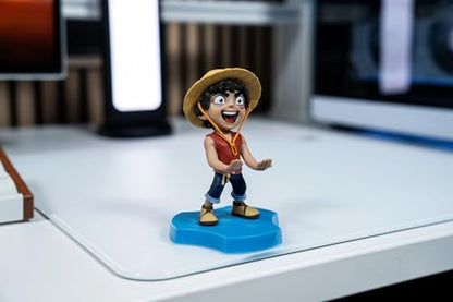Cableguys Minis One Piece Luffy Phone Stand & Earbuds Holder - Phone Holder for Desk and Bedside, Earbud Holders for Cell Phones, Earphone & Small Devices, Fun Desk Accessories for Kids and Adults