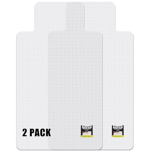 Kuyal Office Chair Mat for Carpet, 2Pack 32x55 Clear Heavy Duty Computer Chair Mat with Lip, Under Desk Protector Carpeted Floors Mat, Easy Chair Movement,Ship Flat - size: 32" X 55" with Lip 2Pack