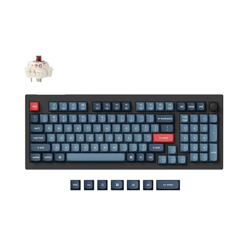 Keychron V5 Max Custom Wireless Mechanical Gaming Keyboard with Number Pad, 96% Layout QMK/VIA 2.4 GHz/Bluetooth 5.1/Wired, RGB Backlit Hot-Swappable Gateron Brown Switch for Mac Windows Linux - color: Gateron Jupiter Brown Switch