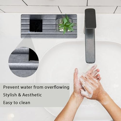 Set of 3 Diatomite Hand Soap Holder, Water Absorbing Stone Tray for Kitchen Countertop, Fast-Drying Bathroom Trays(1pcs 22 x 10cm + 2pcs 10 x 10cm Grey) - color: 1pcs 22 X 10cm + 2pcs 10 X 10cm Grey