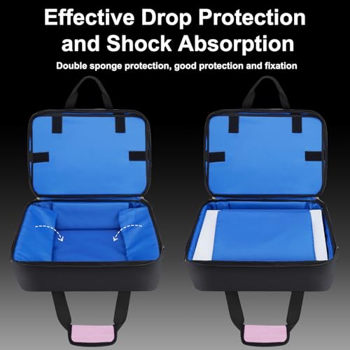 Carrying Case Fit for PS5, Travel Thickened Protective Bag Compatible with Playstation 5 Console, Headset, PS5 Controller, Game Discs, and Gaming Accessories, Pink - color: Pink