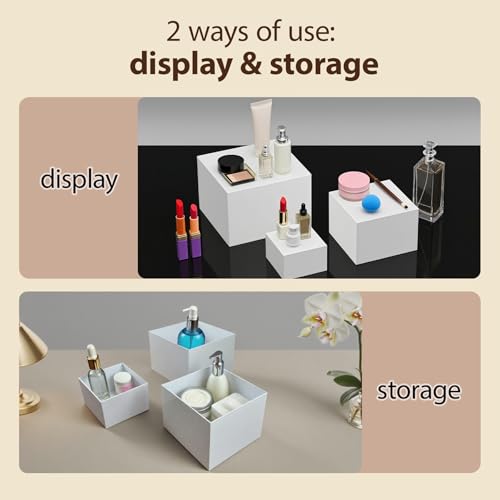 6PCS Buffet Risers,acrylic display risers,Dessert table display set.Display Racks for Gatherings, Catering, Jewelry, and Collectibles (5“6”7“8”9“10”—WHITE) - size: 5in to 10in white